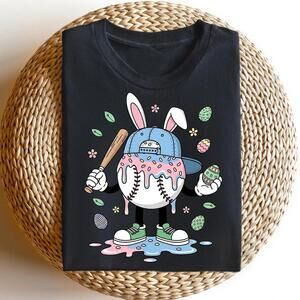 Bunny Baseball Shirt, Happy Easter Shirt, Funny Easter Tshirt, Easter